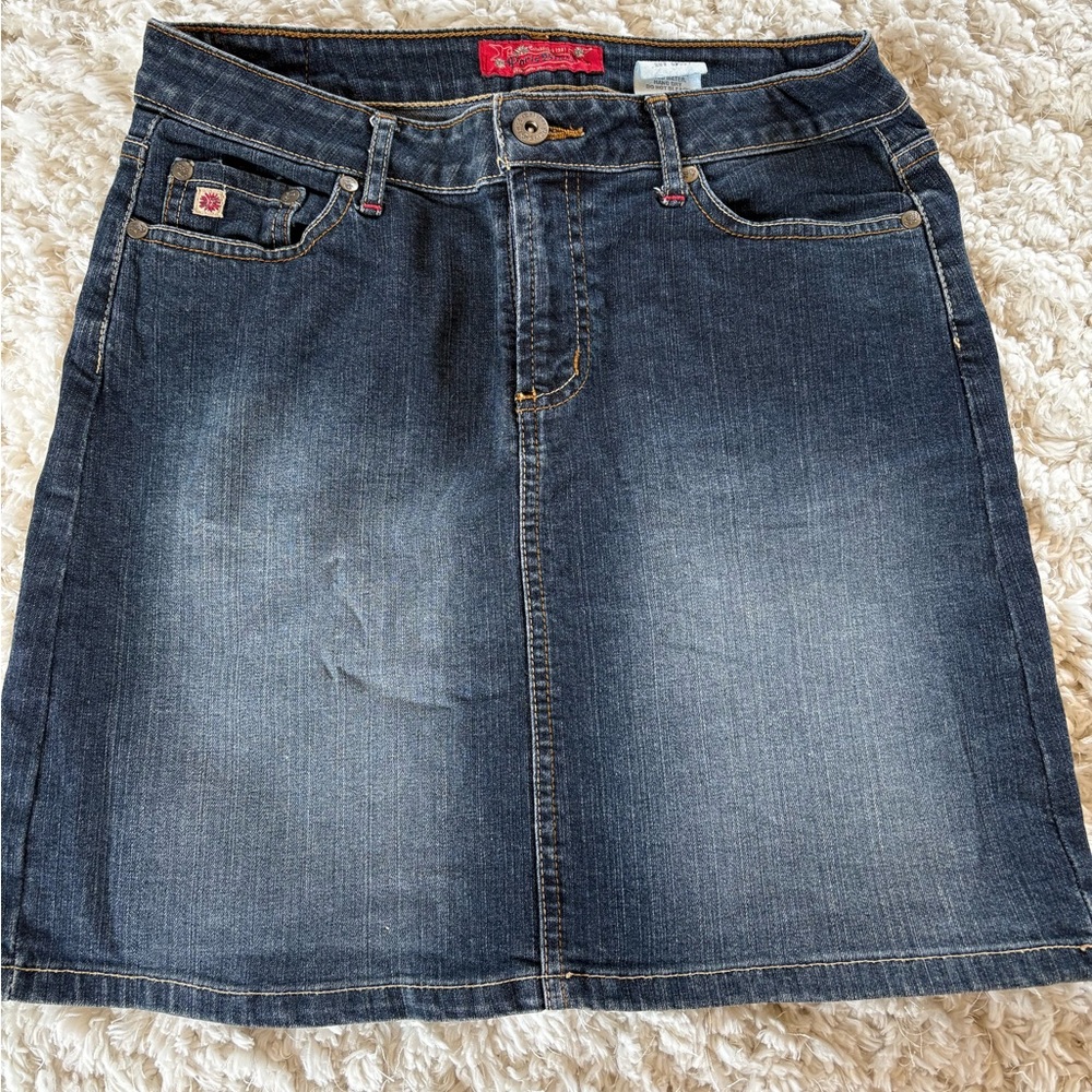 Paris Blues Dark Wash Denim Mini Skirt Stretch
